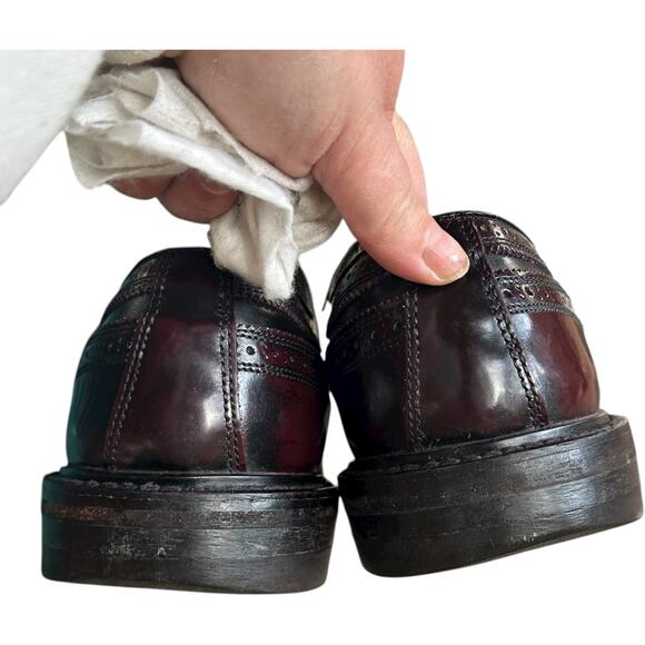 VTG Florsheim Imperial Kenmoor Longwing Brogue Oxfords Mens SZ 11D Burgundy USA - Picture 6 of 10